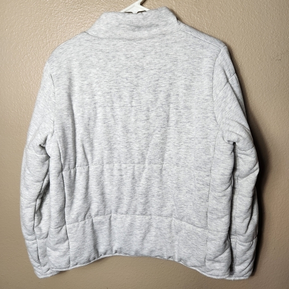 3 Dots Light Heathered Gray Knit Puffer Jacket-Size M - Picture 6 of 6